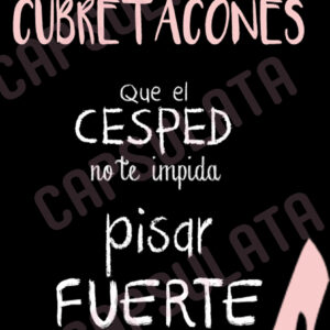 Cartel cubretacones negro