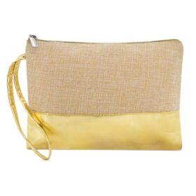 BOLSO NECESER yute y dorado