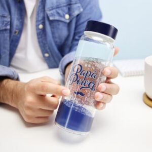 Alternative view of BOTELLA DE CRISTAL ESTAMPADA LOVELY STORY CON EL MSJE: "PAPA POWER"