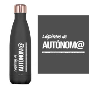 BOTELLA ACERO INOX. NEGRA : LÁGRIMAS DE AUTONOMO